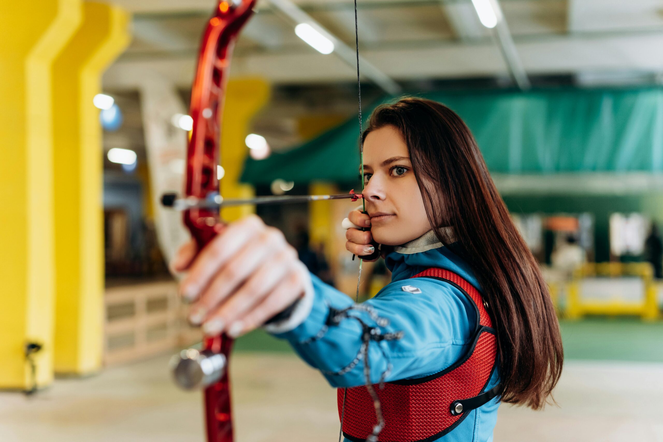 Woman playing archery