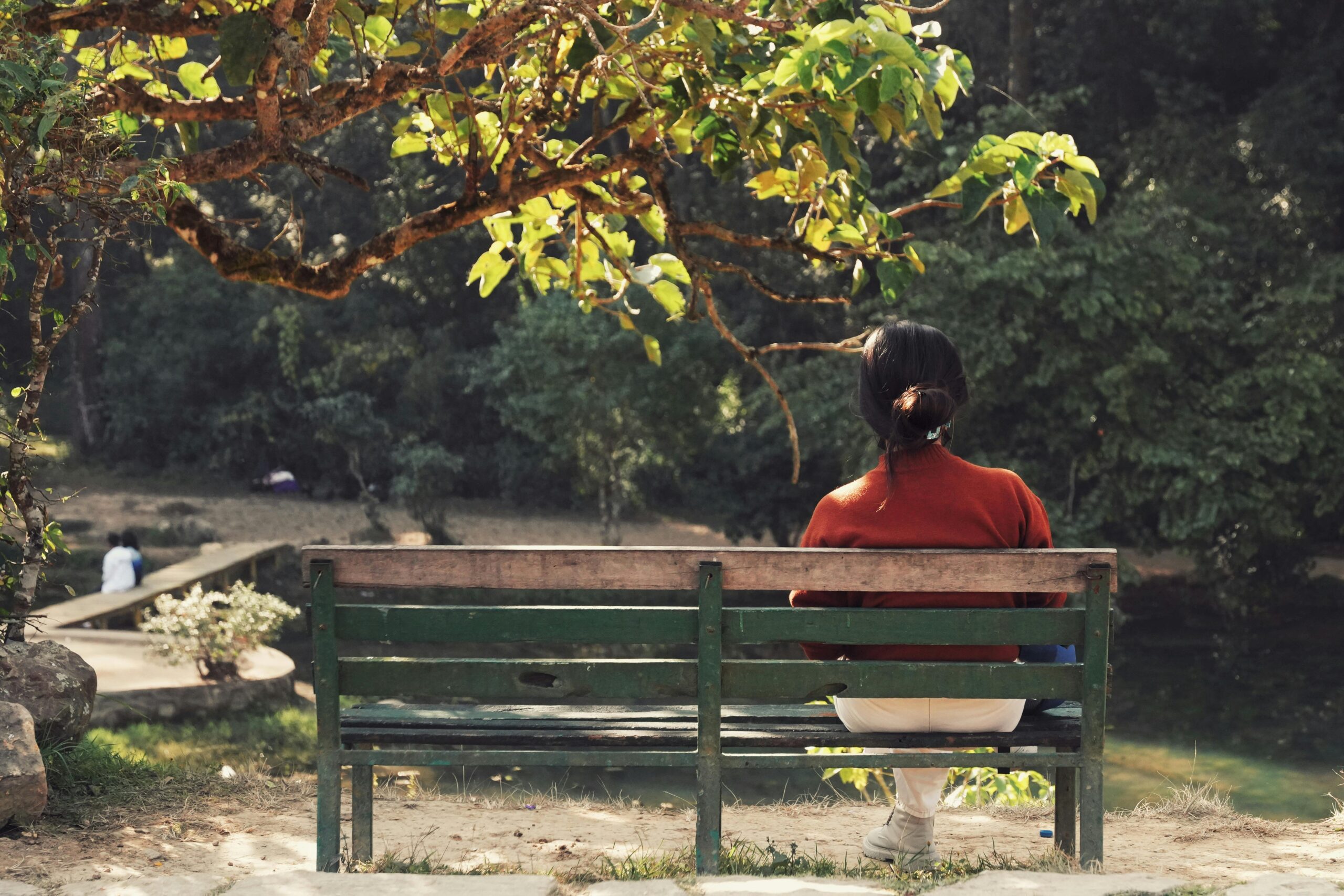 Woman sitting on a bench