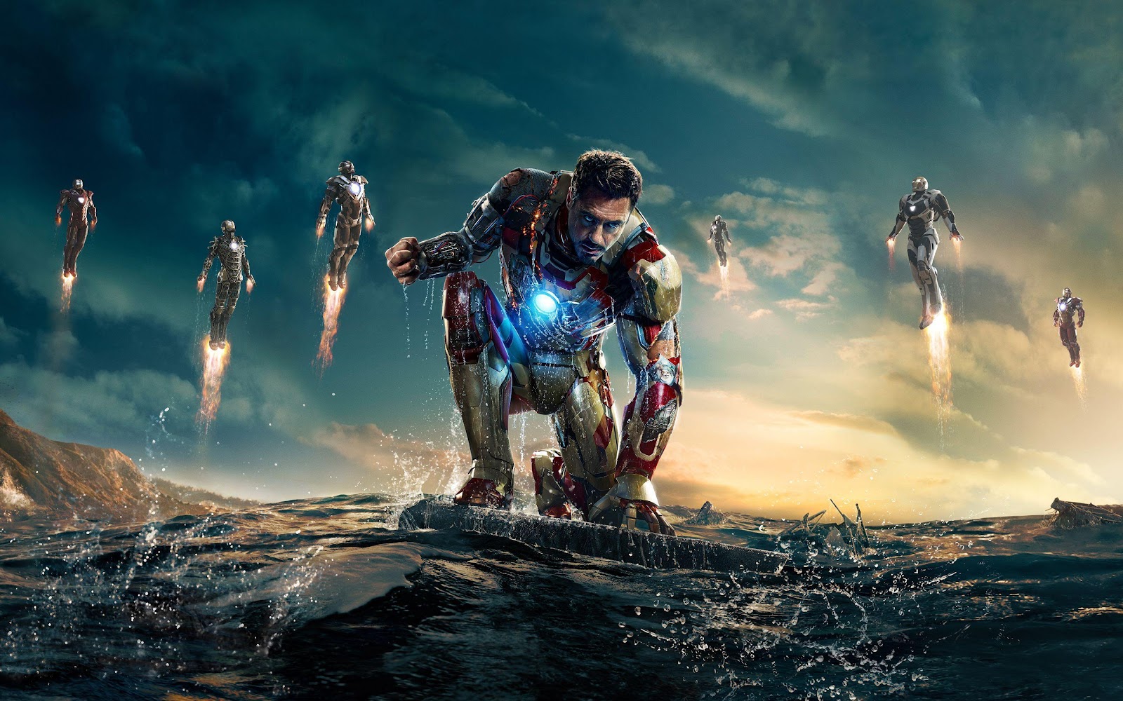 Iron Man with Iron Man suits