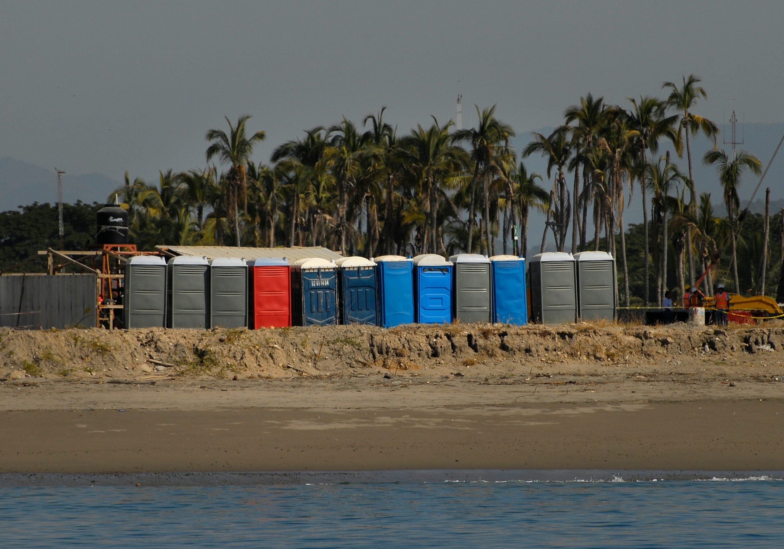 Port a potty on beach